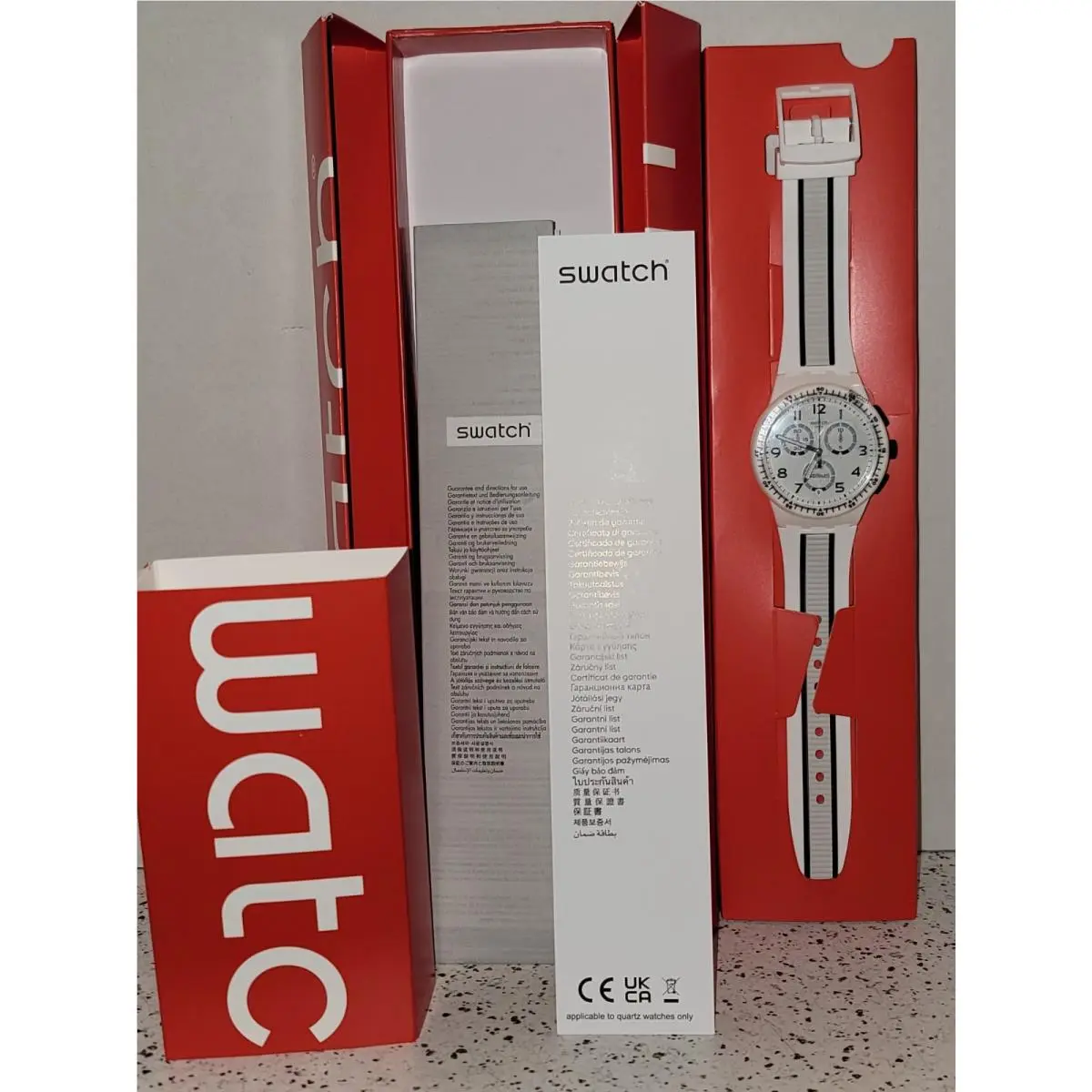 Watch Escalator Model SUSW408 42mm Gray/blue Dial Chrono by Swatch