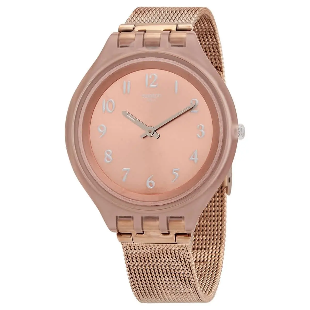 Skinchic Quartz Pink Dial Ladies Watch SVUP100M by Swatch