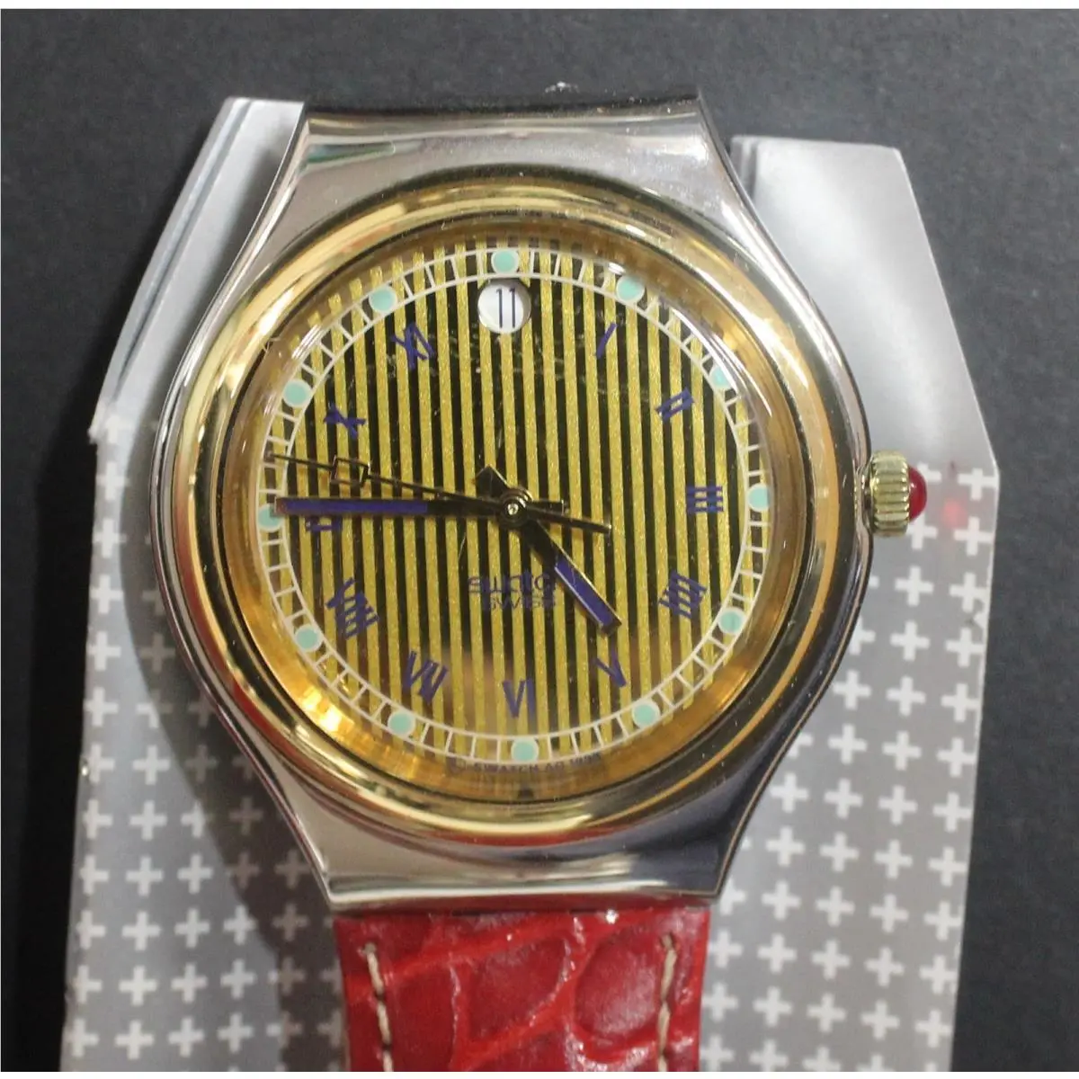 Irony 1993 Crowned Head YGS402 Old Stock Nos with Watch/case/papers by Swatch
