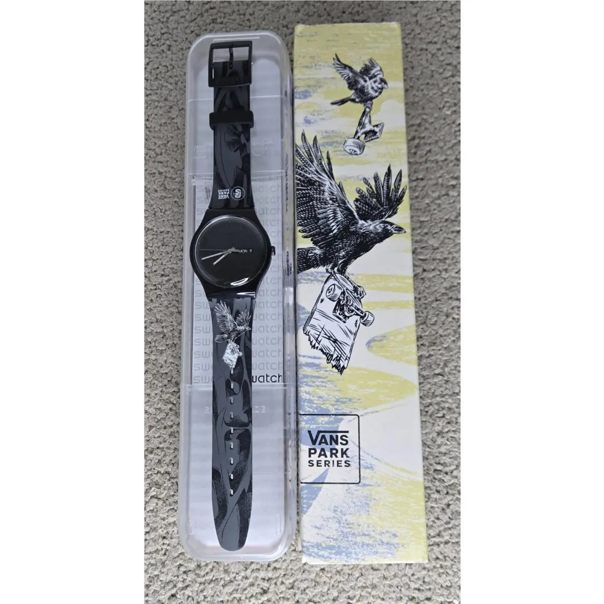 X Vans Park Series 2019 SUOB708C Black Gray Watch Released At Event by Swatch