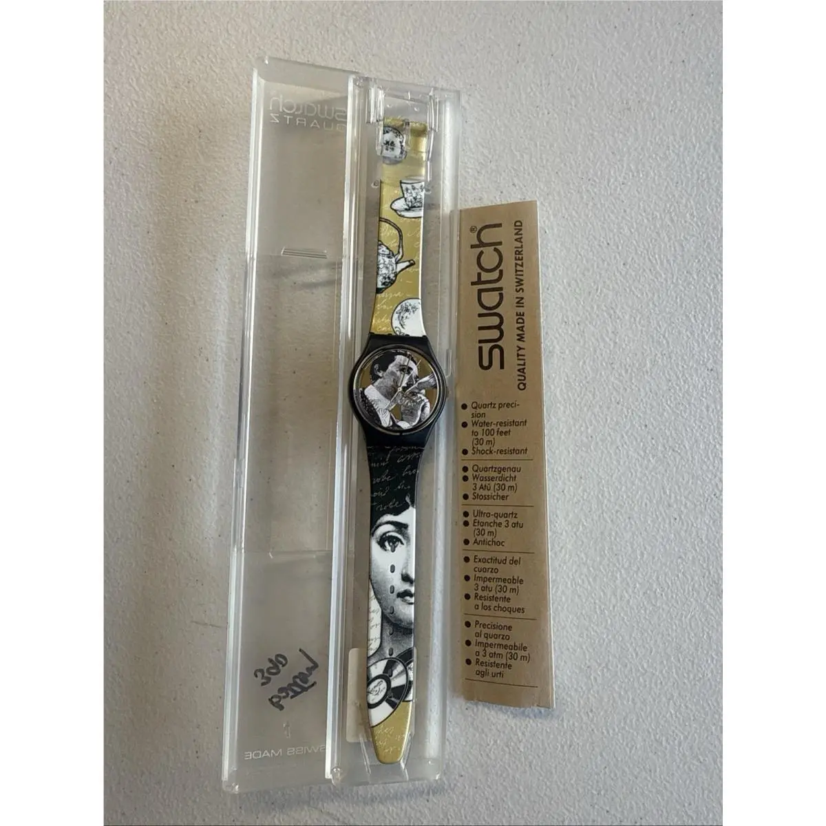 Never Worn  Baiser D`antan GB148 - Works - 34mm with Papers by Swatch