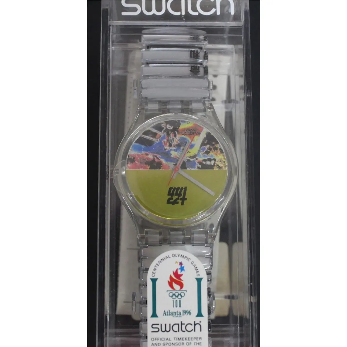Swatch Movie News 1996 Movie s GK219 Old Stock Nos-watch Box Papers