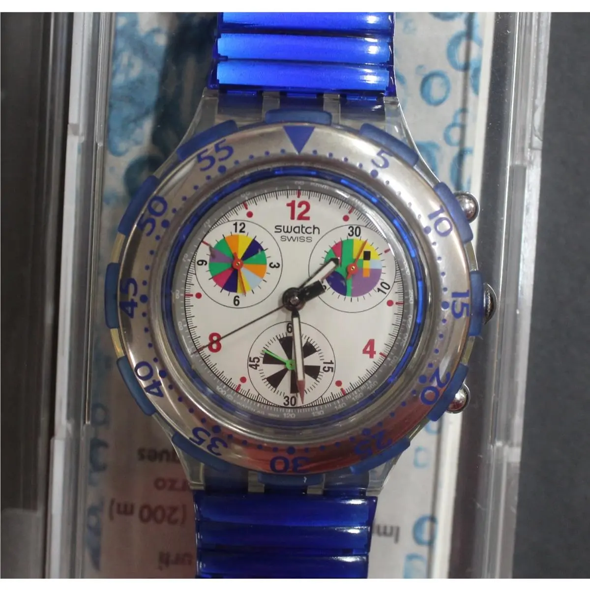 Aquachrono Bagnino SBK102 Scuba 200 Old Stock Nos-watch Box Papers by Swatch