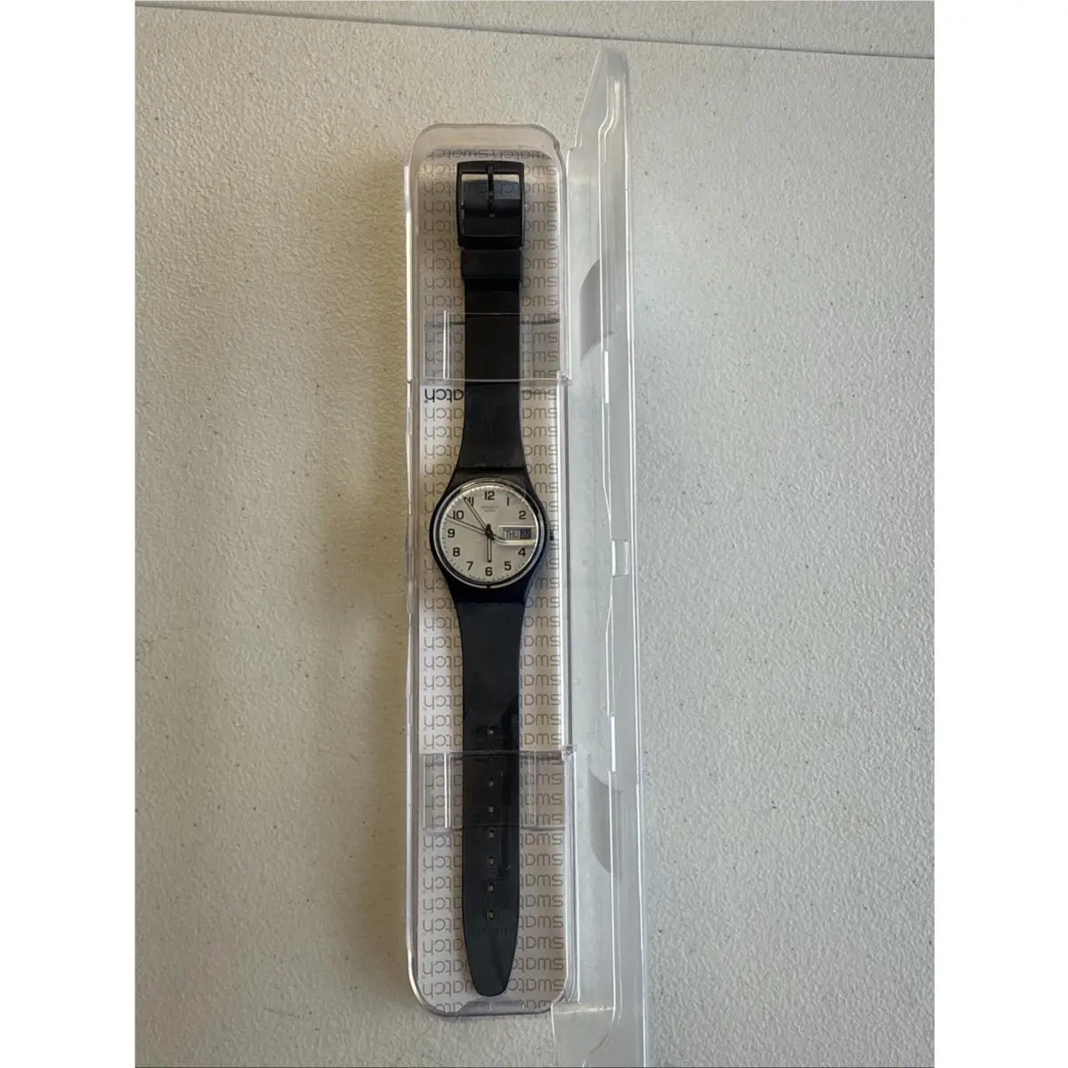 Vtg  GB245 Unisex Adult`s White Dial Watch Papers by Swatch