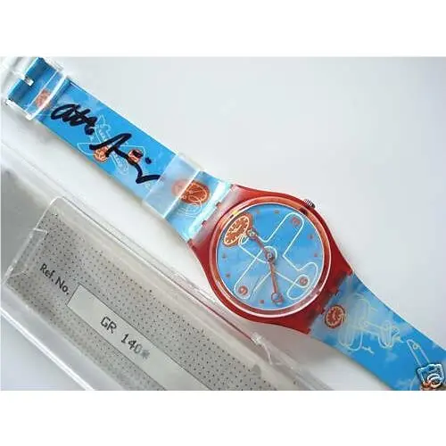 Hour Plane Funky Art Swatch Hand Signed by Artist Otto Steininger Nib-rare