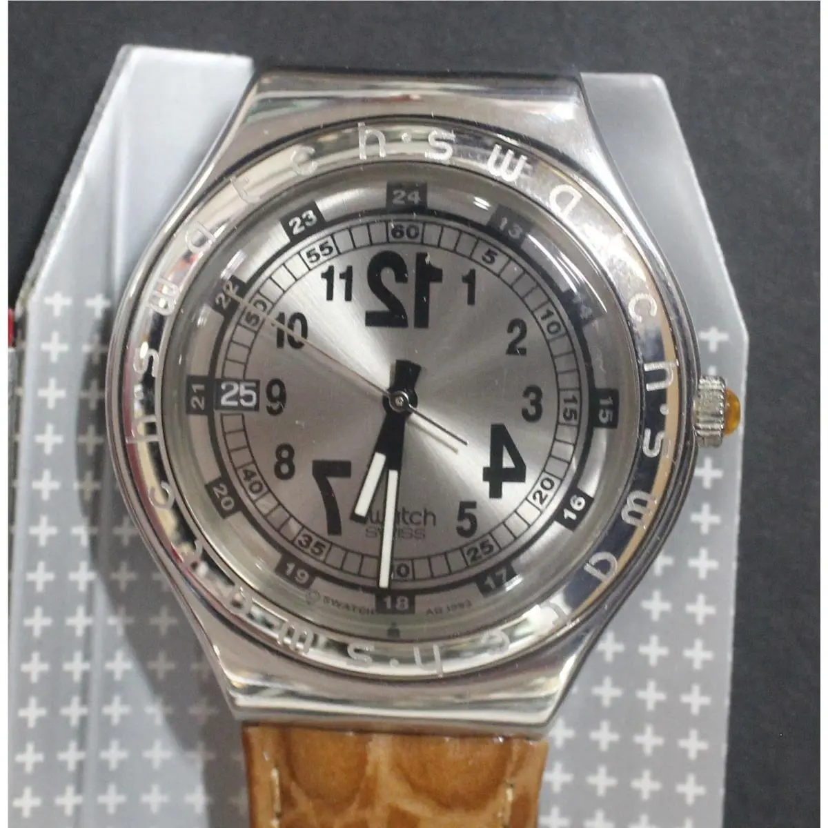 Irony 1993 Big Backward YGS401 Old Stock Nos with Watch/case/papers by Swatch