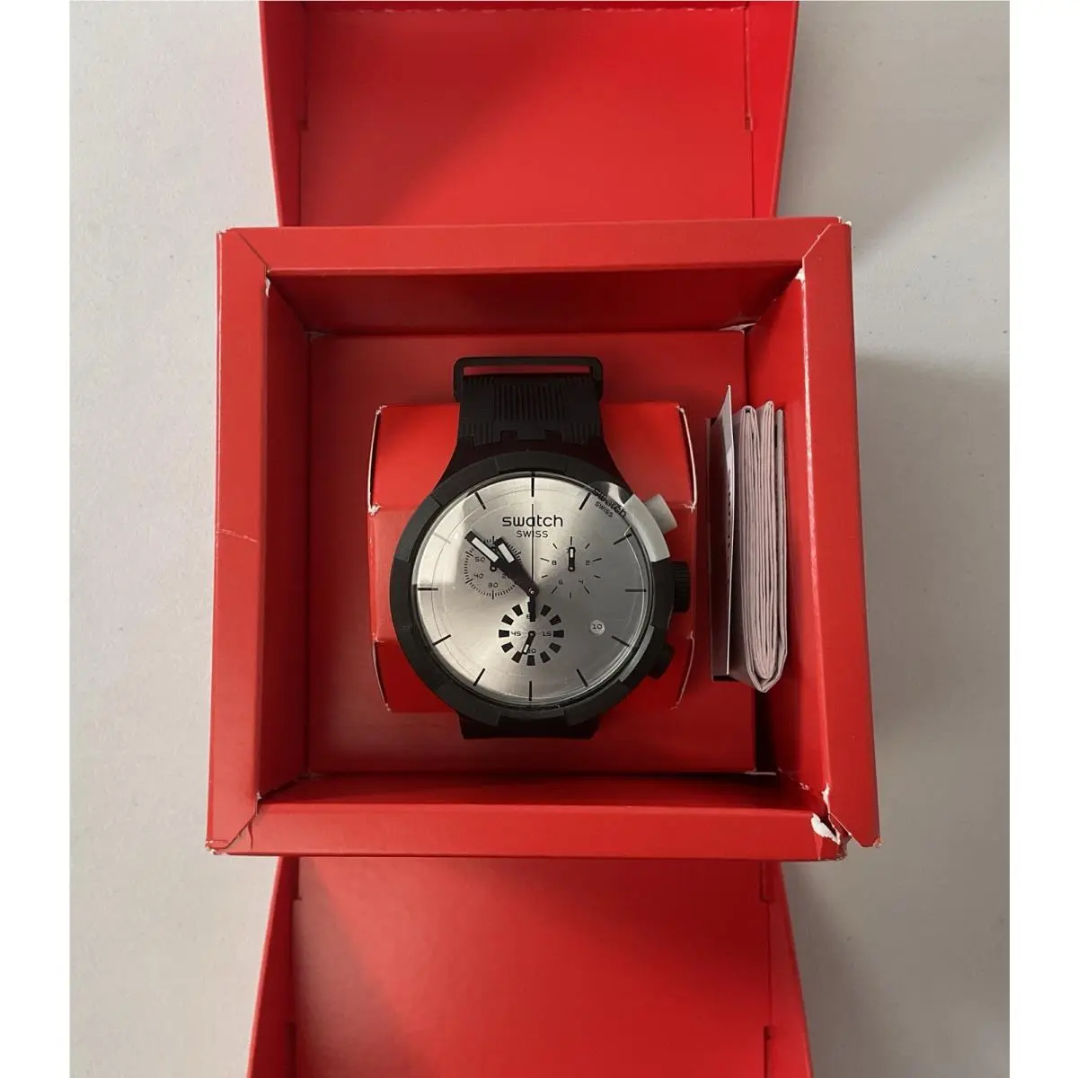 Limited Swiss  Big Bold Chequered Watch - SB02B404 - Silver by Swatch