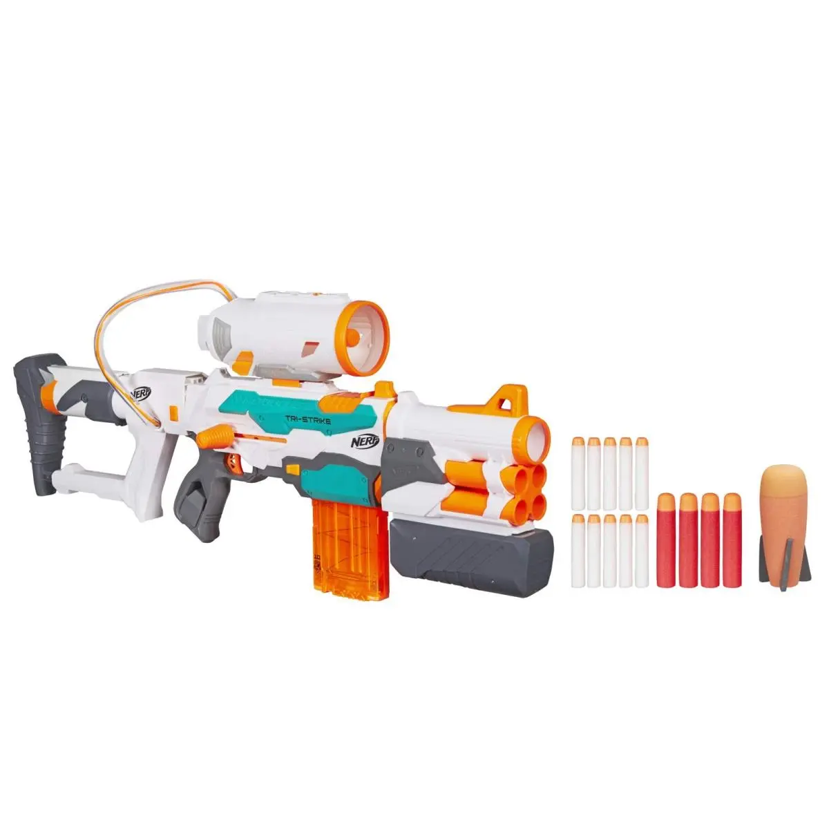Nerf Modulus Tri-strike Blaster Mega Barrel Rocket Launcher Clip 1 Rocket