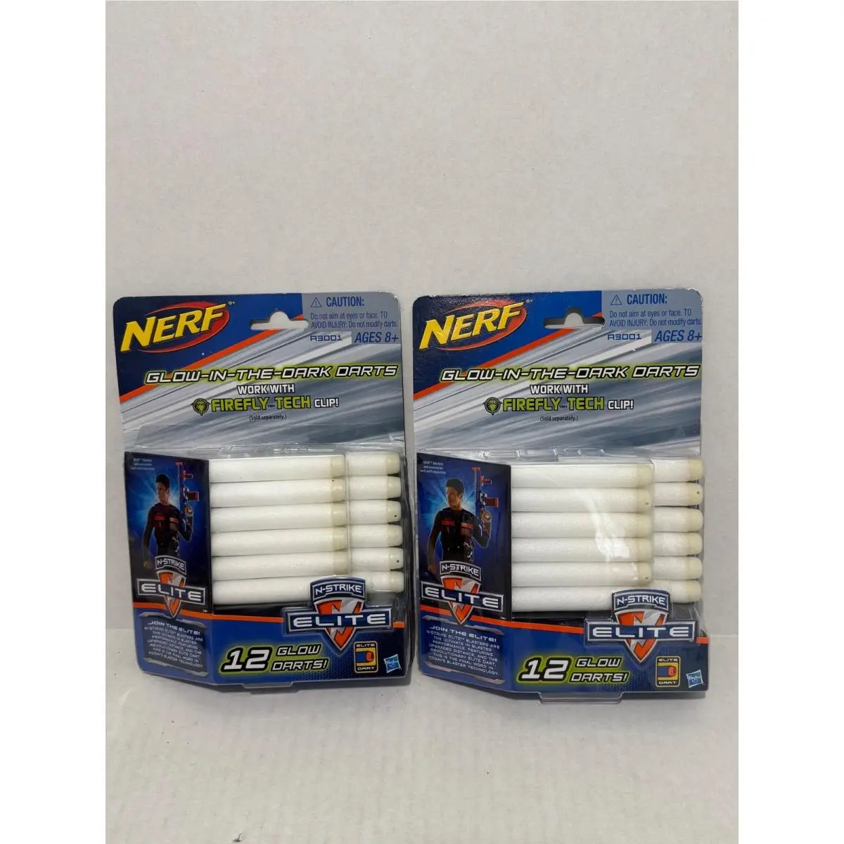 Vtg Nerf N-strike Elite Glow-in-the-dark Darts 2-Pack 24 Darts Total A3001 White