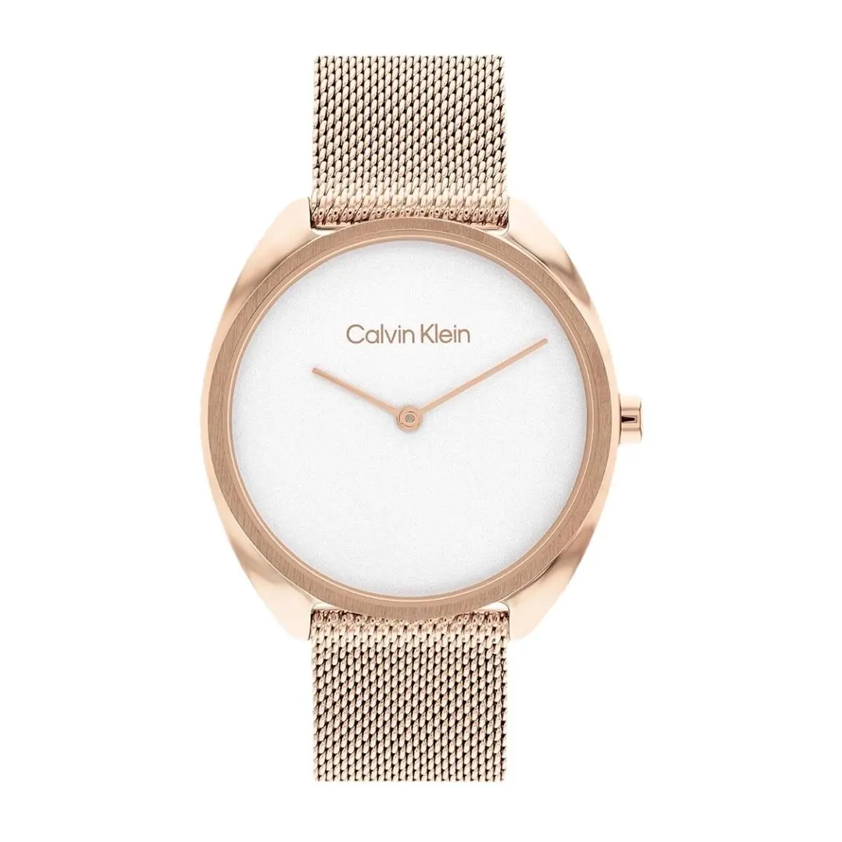 Women’s Watch Rose Gold Mesh Bracelet White Dial 34mm 25200270 by Calvin Klein