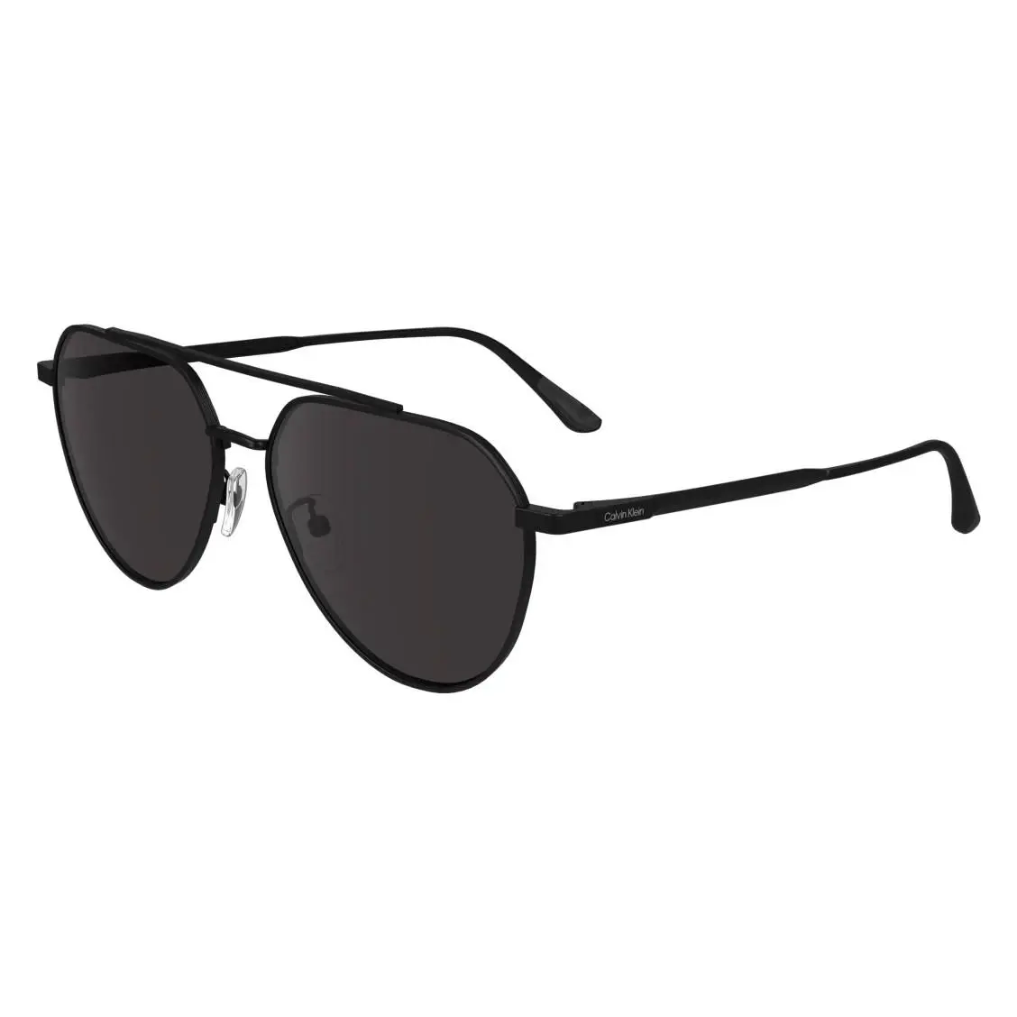 CK24100S 002 Matte Black Aviator Sunglasses with Grey Lenses by Calvin Klein