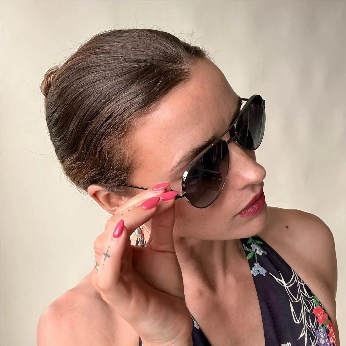 Rockstud Aviator Sunglasses - Gunmetal Gray Lenses Made in Italy by Valentino