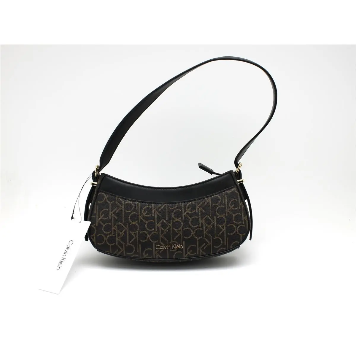 Monogram Mini Shoulder Bag Brown Khaki Black Style H5GZJZD4 by Calvin Klein