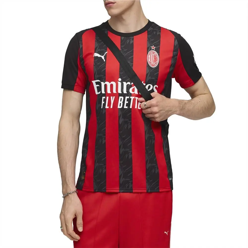 Puma clothing - PUMA Ac Milan Home Crew Neck Short Sleeve Soccer Jersey - 77996201 - Black, Red 1