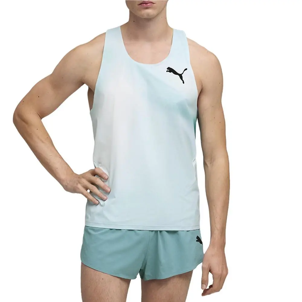 Puma clothing - PUMA Lightspeed Ultraweave Graphic Crew Neck Singlet Tank Top - 52856448 - Blue 1
