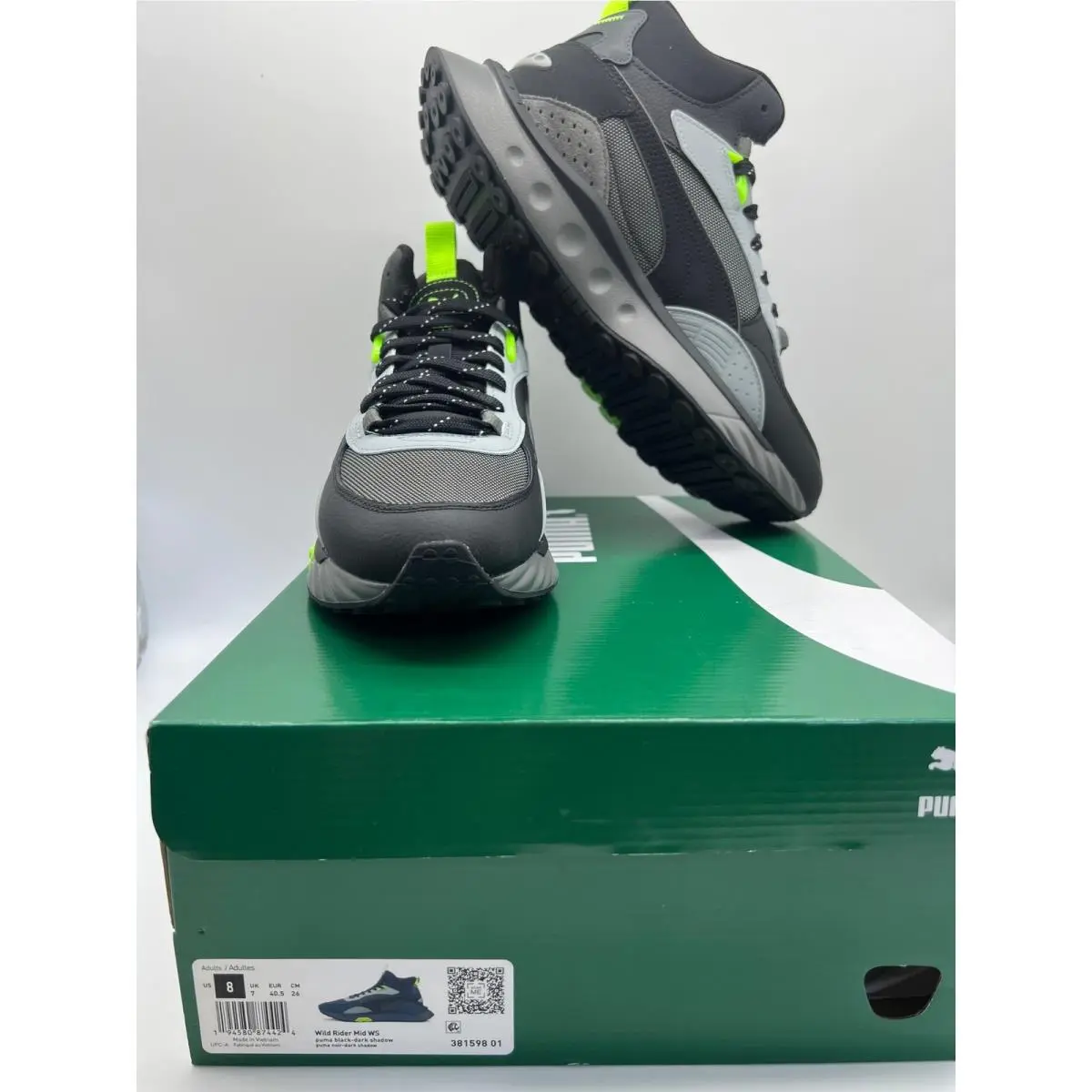 Wild Rider Mid WS Black/grey 381598-01 Men’s Sneaker Size 8 by Puma