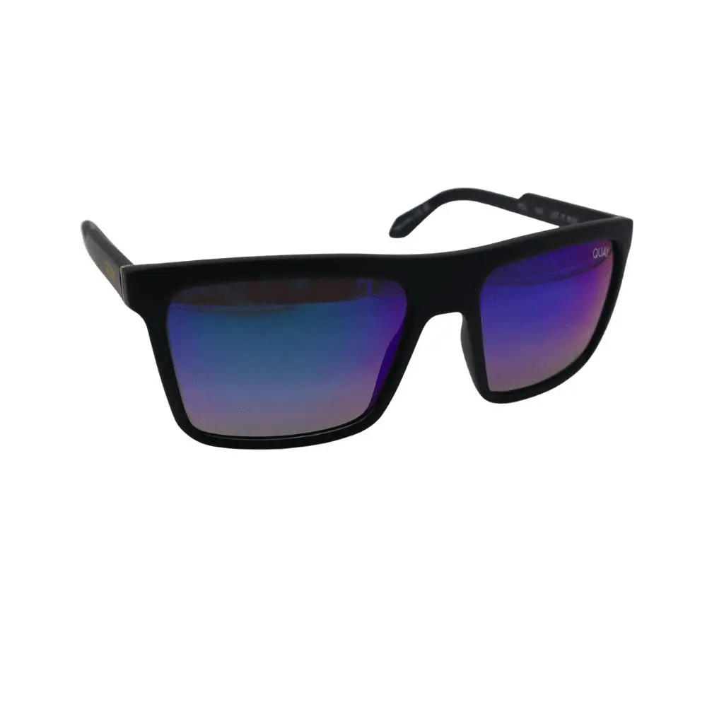 Matte Black/navy - Quay Men`s Polarized Square Lenses UV Protection Sunglasses