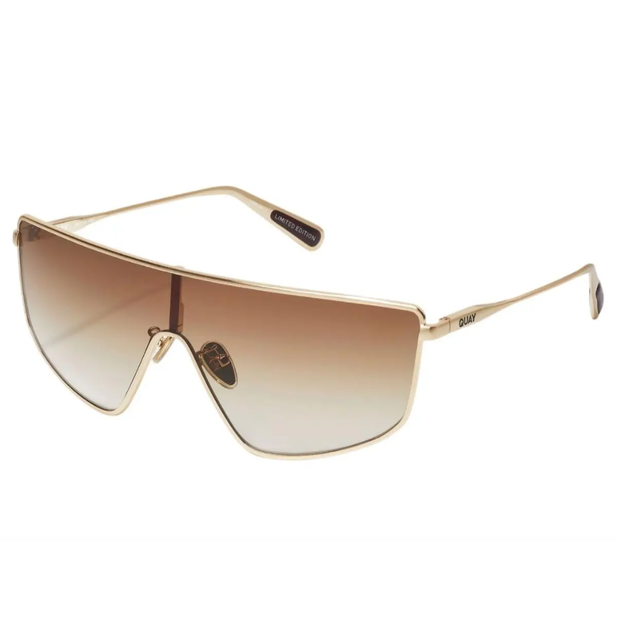 Quay Entourage NO-NS-2438-BGL-SEP- Brush Gold Frame/ Sepia Brown Lens Sunglasses