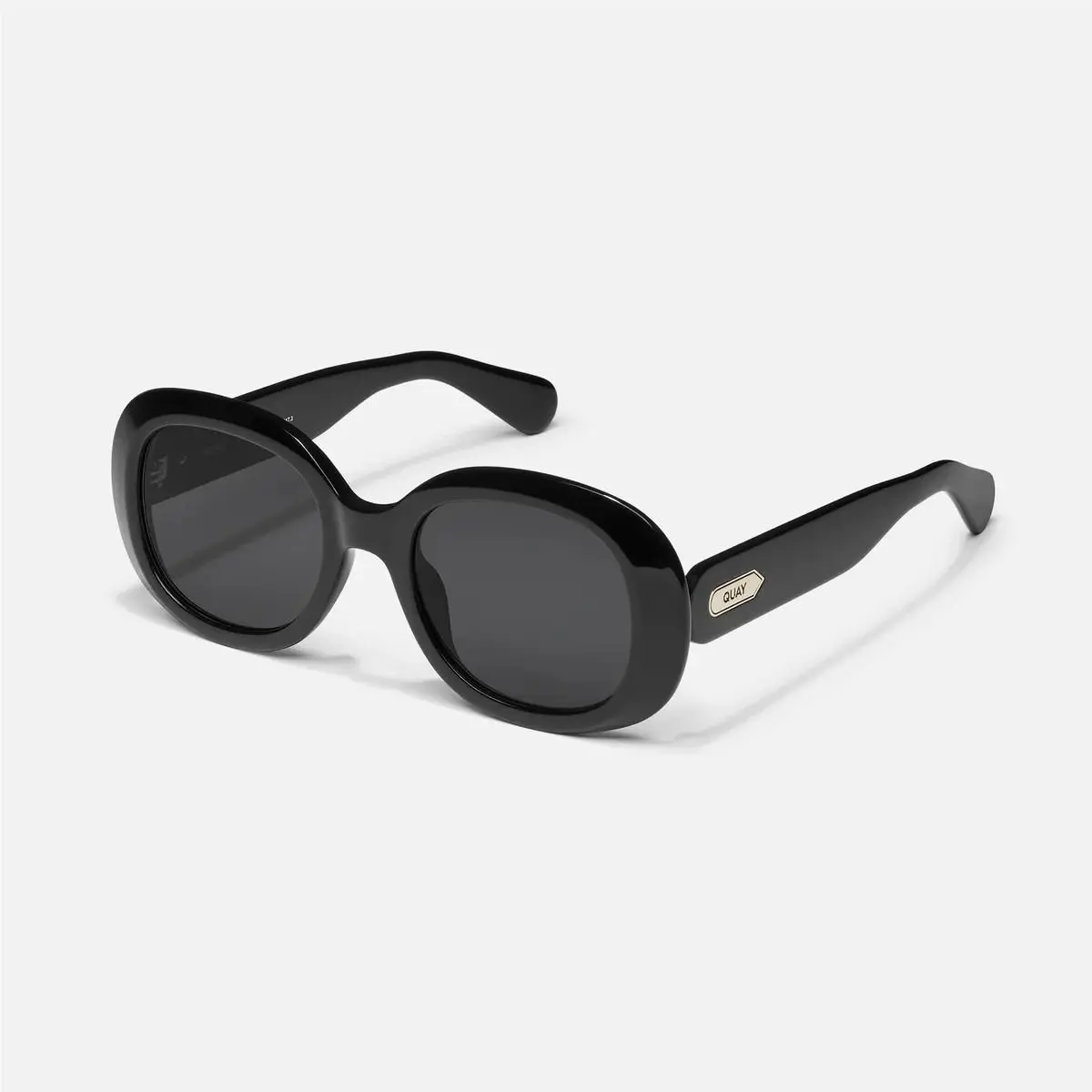 Quay Australia Impromptu Round Sunglasses Black Frame Smoke Lens by QUAY