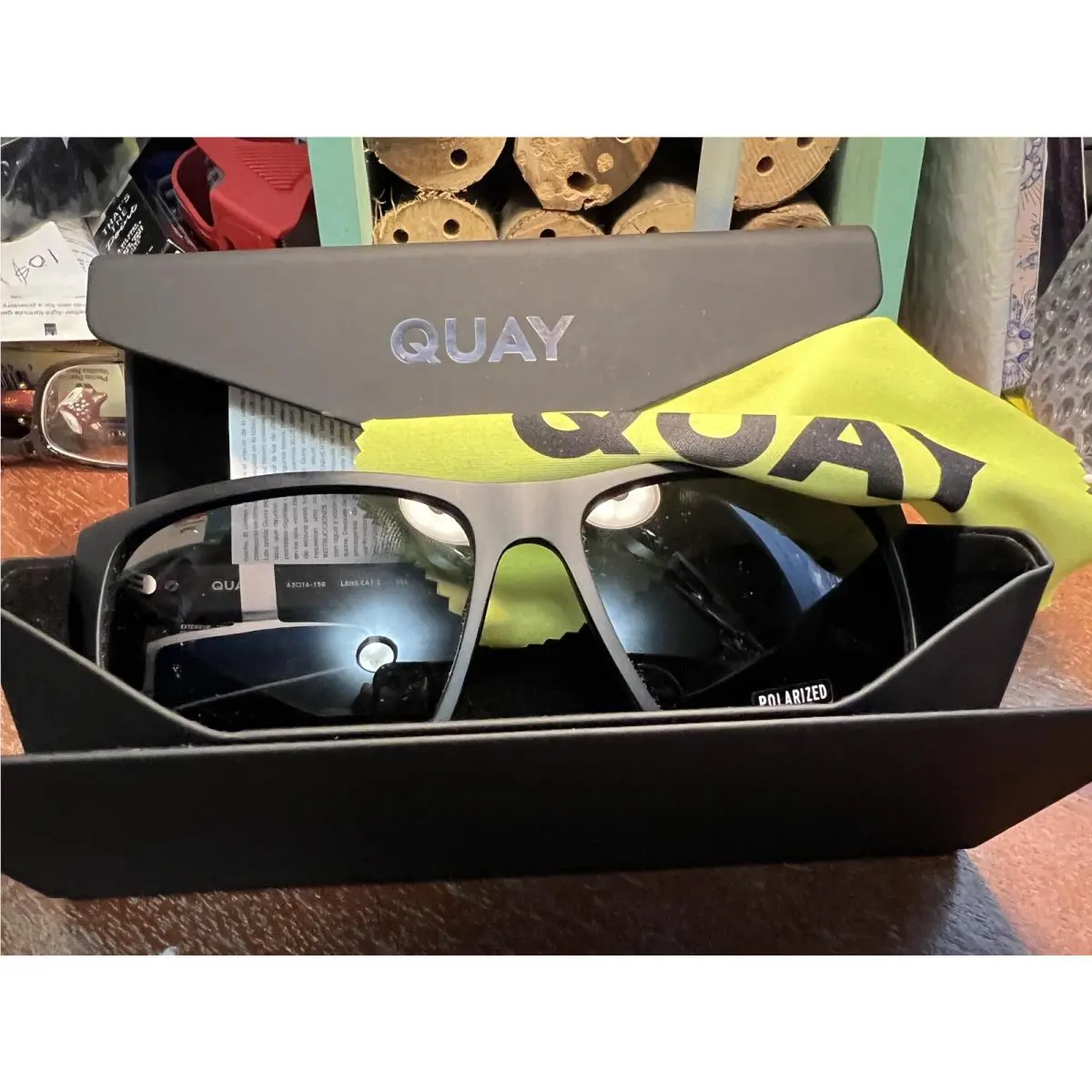 Quay Polarized Square Lenses with UV Protection Oversized Sunglasses