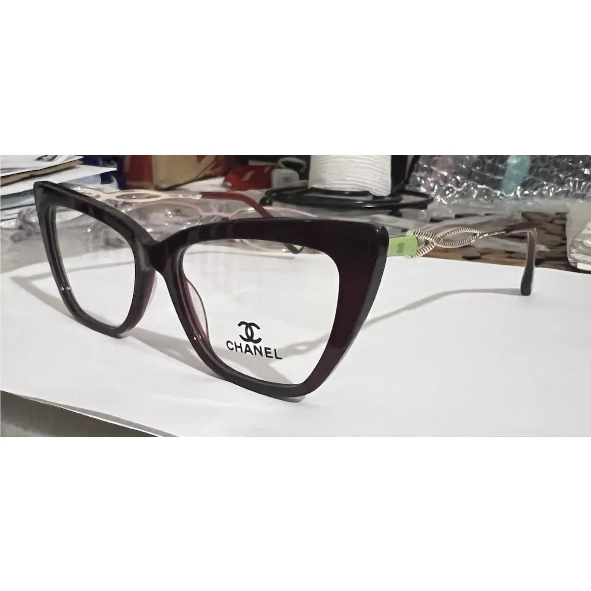 Chanel Eyeglasses Frame Maroon Gold 53 18 146.Woman. Price v Nice Cat Eye