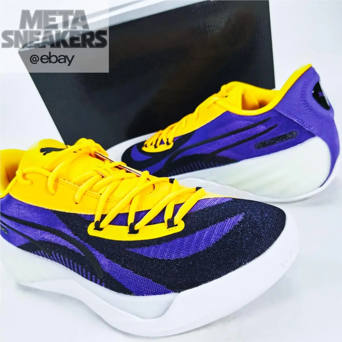 US 12 Men`s Yellow Purple White Black Lakers All Pro Nitro 310392 05 by Puma