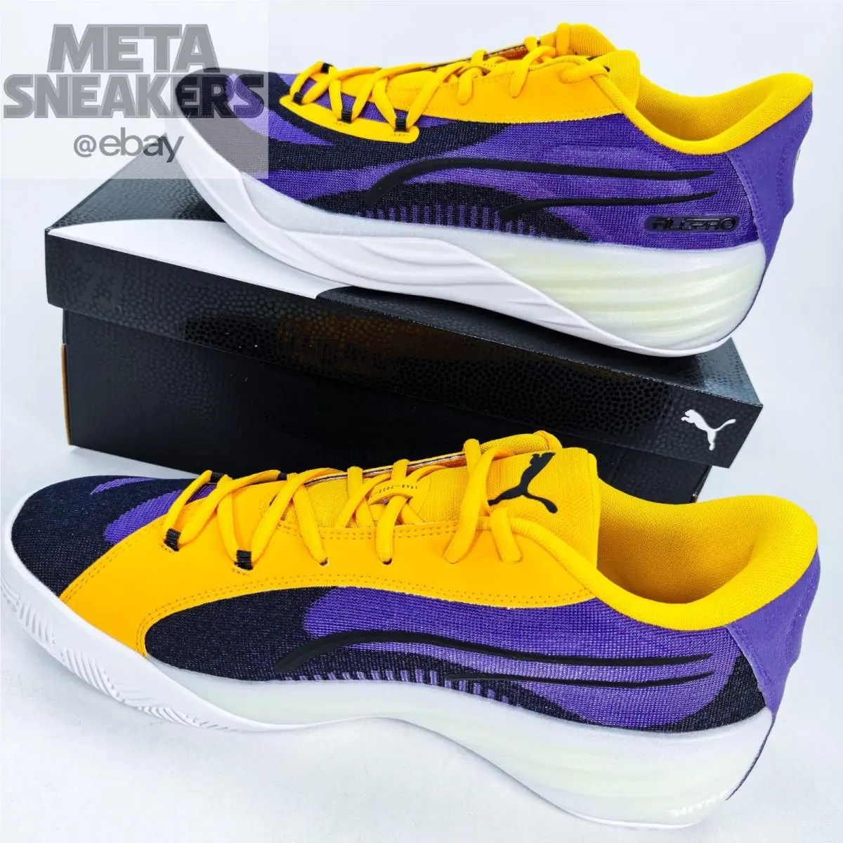 Puma shoes - PUMA All-Pro Nitro - Nitro - 310392-05 - White/ Purple/ Yellow 8