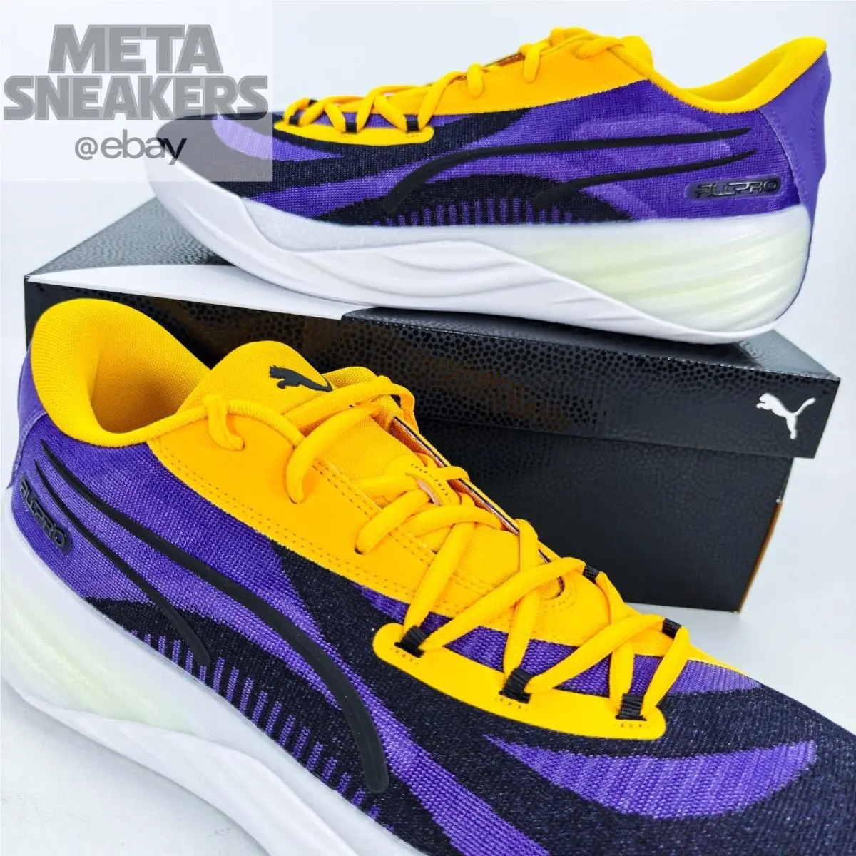 Puma shoes - PUMA All-Pro Nitro - Nitro - 310392-05 - White/ Purple/ Yellow 9