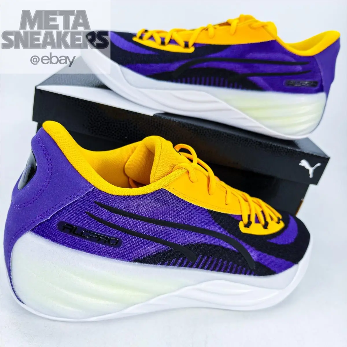 Puma shoes - PUMA All-Pro Nitro - Nitro - 310392-05 - White/ Purple/ Yellow 10