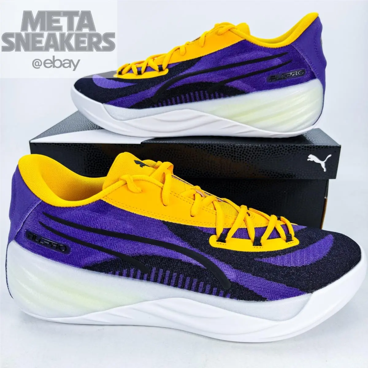 Puma shoes - PUMA All-Pro Nitro - Nitro - 310392-05 - White/ Purple/ Yellow 5