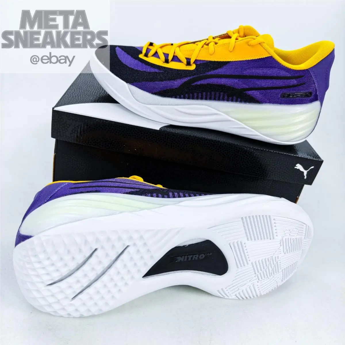 Puma shoes - PUMA All-Pro Nitro - Nitro - 310392-05 - White/ Purple/ Yellow 7