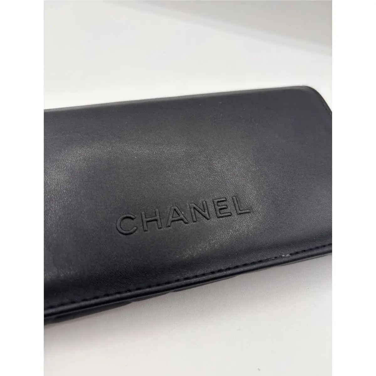 Chanel Black Cambon Quilted Magnetic Leather Sunglasses Case Made in Italy
