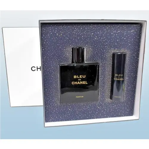 Chanel Bleu DE Chanel Parfum Twist 0.7 OZ Parfum Spray 3.4 OZ Gift Set Box