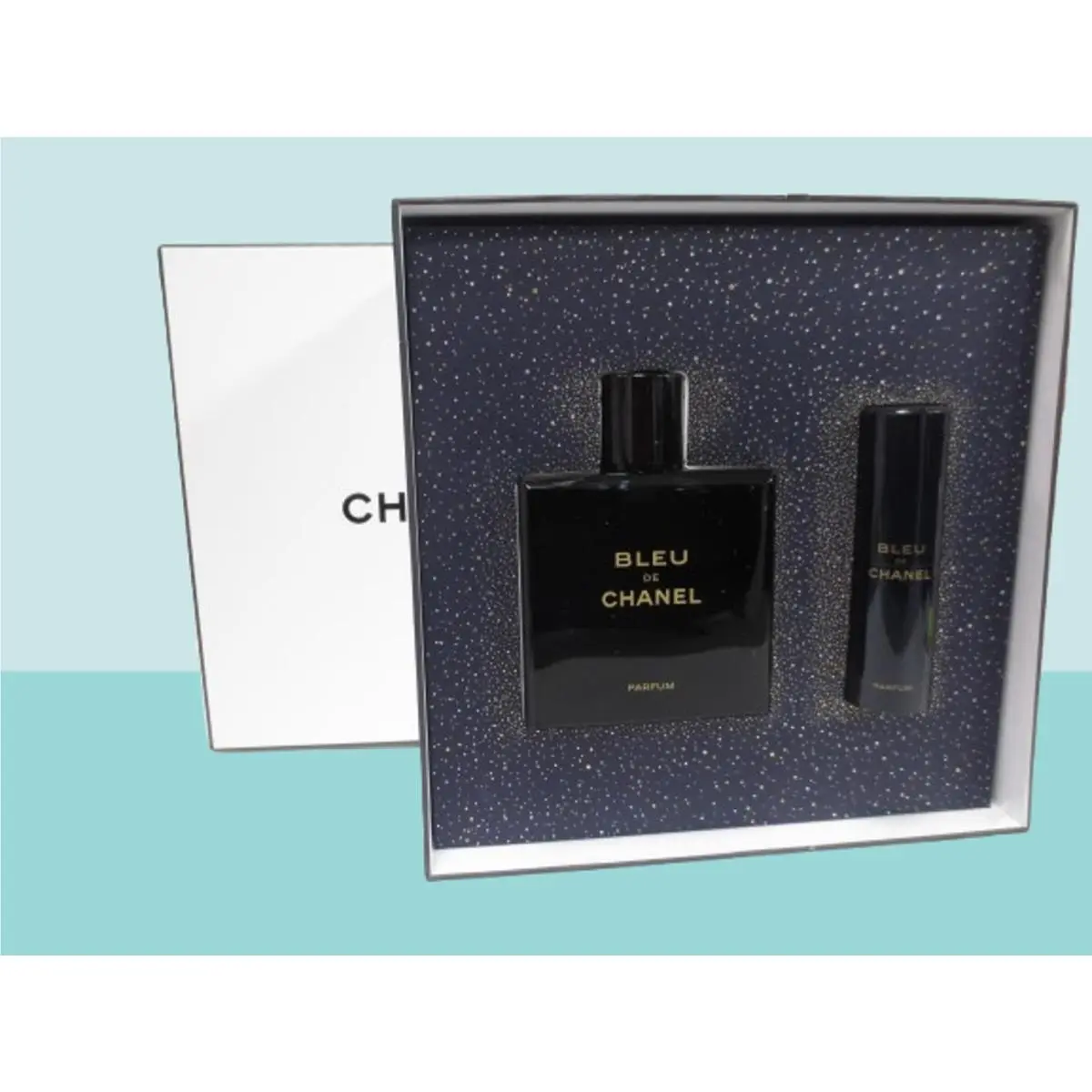 Chanel Bleu DE Chanel Parfum Twist 0.7 OZ Parfum Spray 3.4 OZ Gift Set Boxed