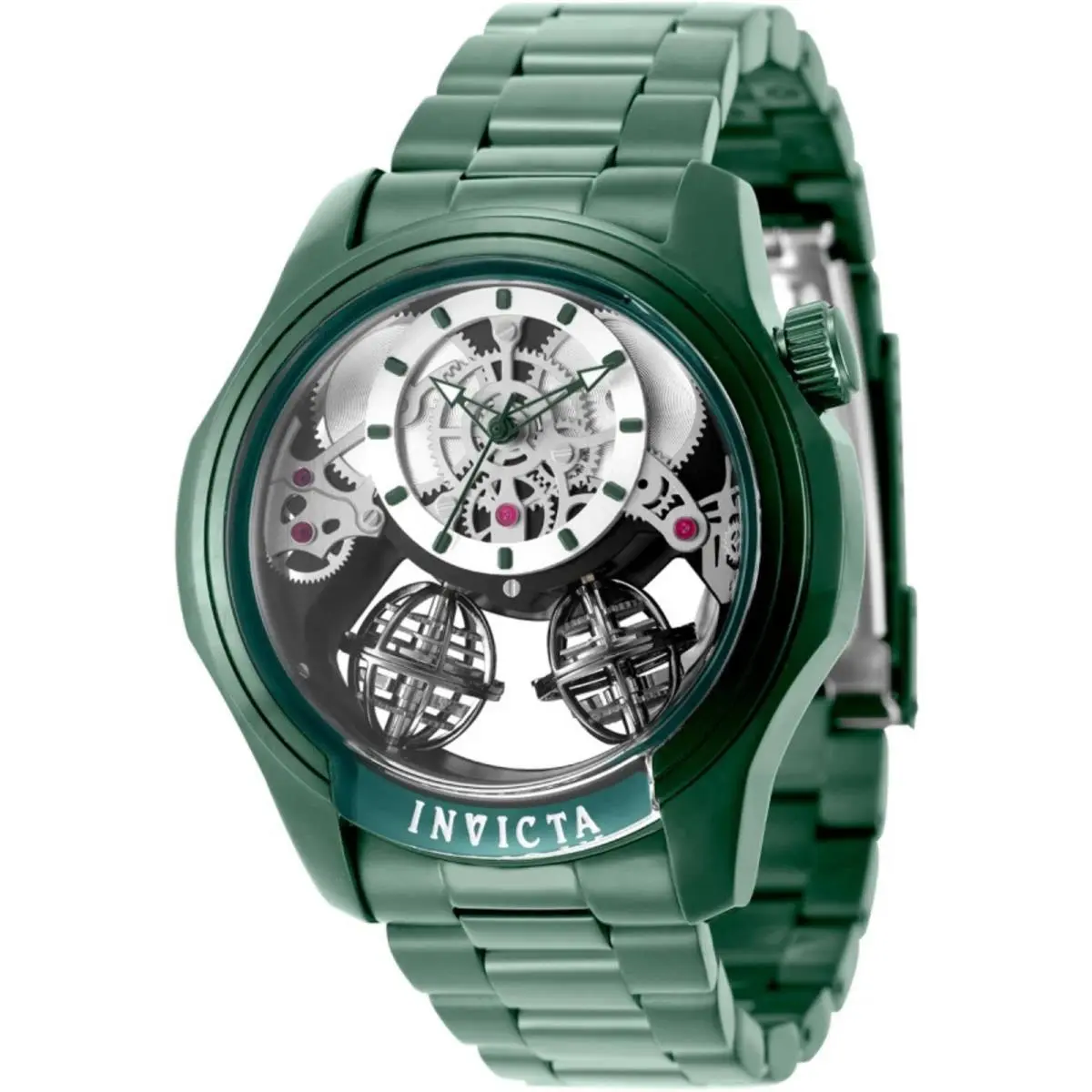 Invicta 50778 Specialty Twin-axis Men`s 46mm Green Skeleton Dial Watch