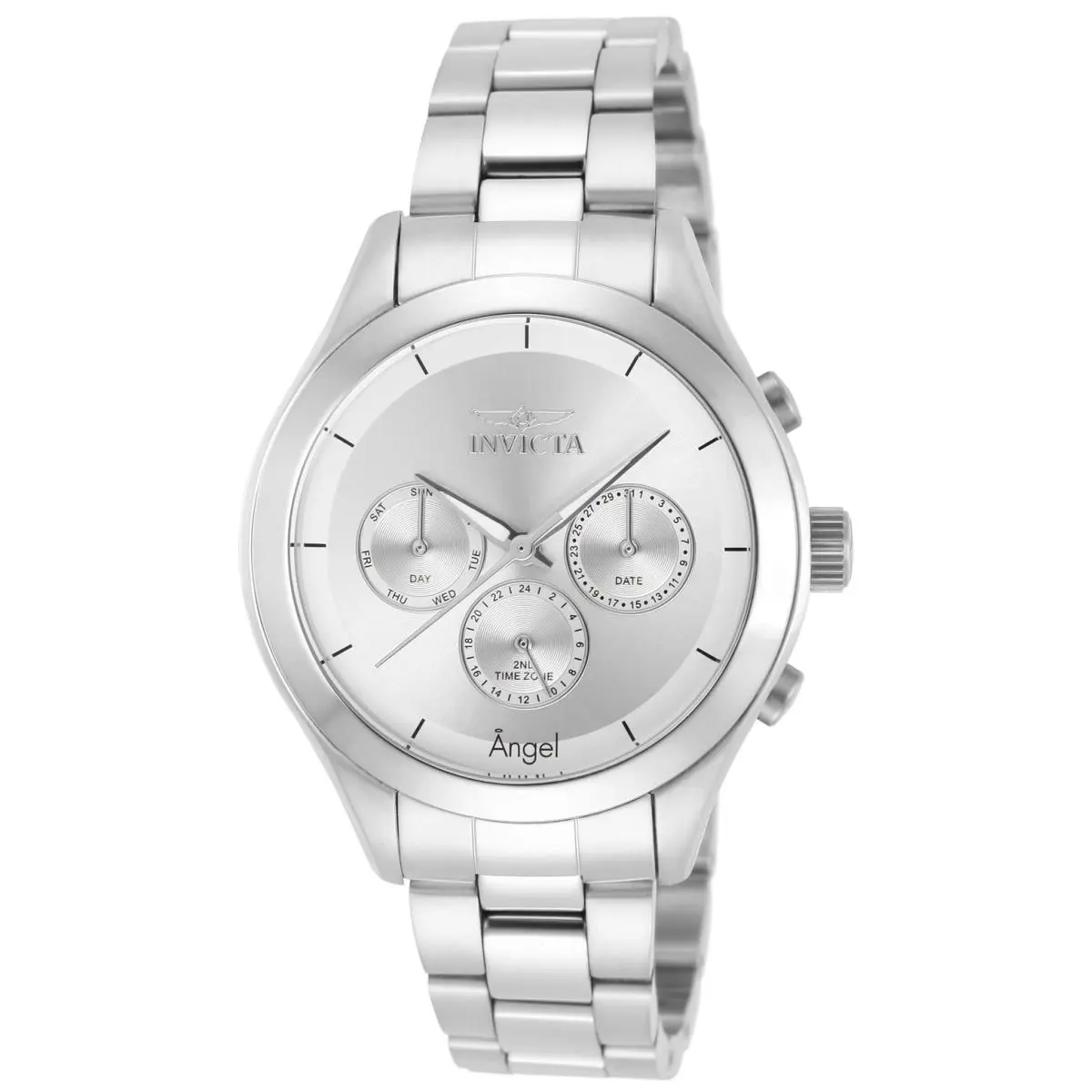 Invicta Women`s Watch Angel Silver Tone Dial Quartz Steel Bracelet 12465