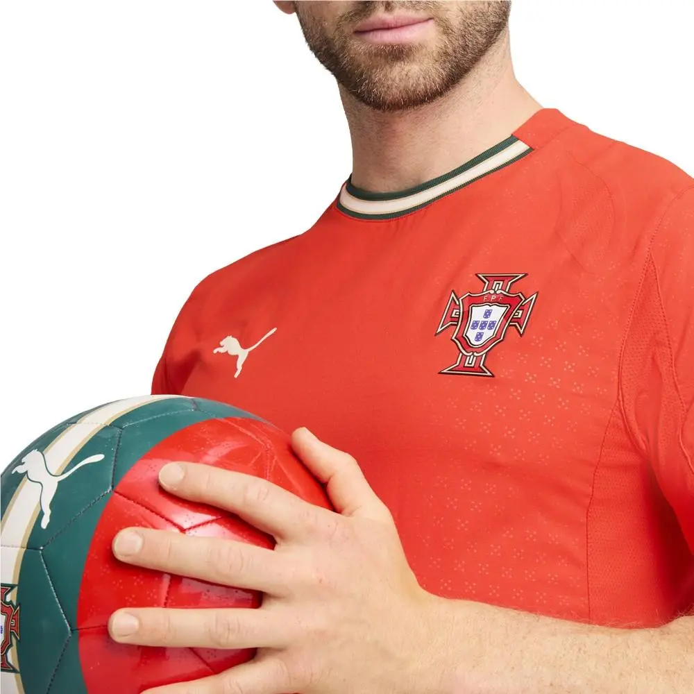 Puma clothing - PUMA Portugal `25 Home Authentic Crew Neck Short Sleeve Replica J - 78076601 - Red (UPC: 197674255819) 3