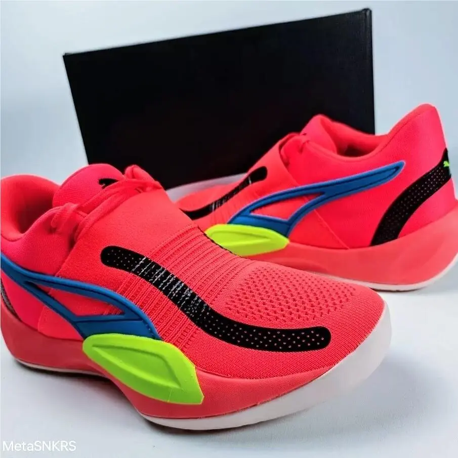 US 16 Men`s Orange Black Blue Yellow Rise Nitro Basketball 377012 04 by Puma