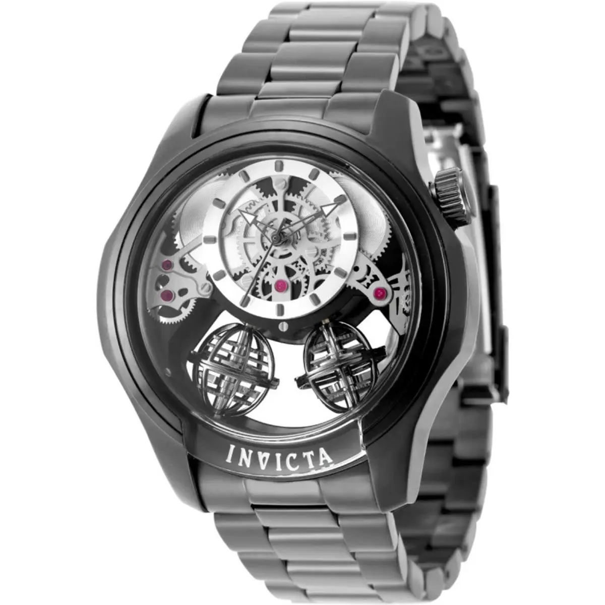 Invicta 50780 Specialty Twin-axis Men`s 46mm Gunmetal Skeleton Dial Watch
