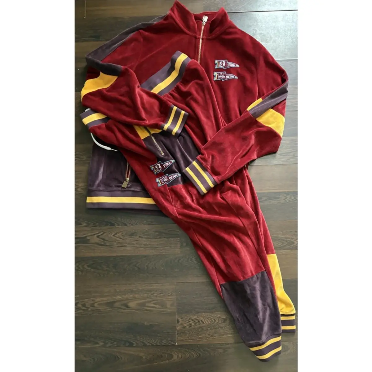 The Yard Velour Tracksuit Set Maroon JXL/P2XL by Puma