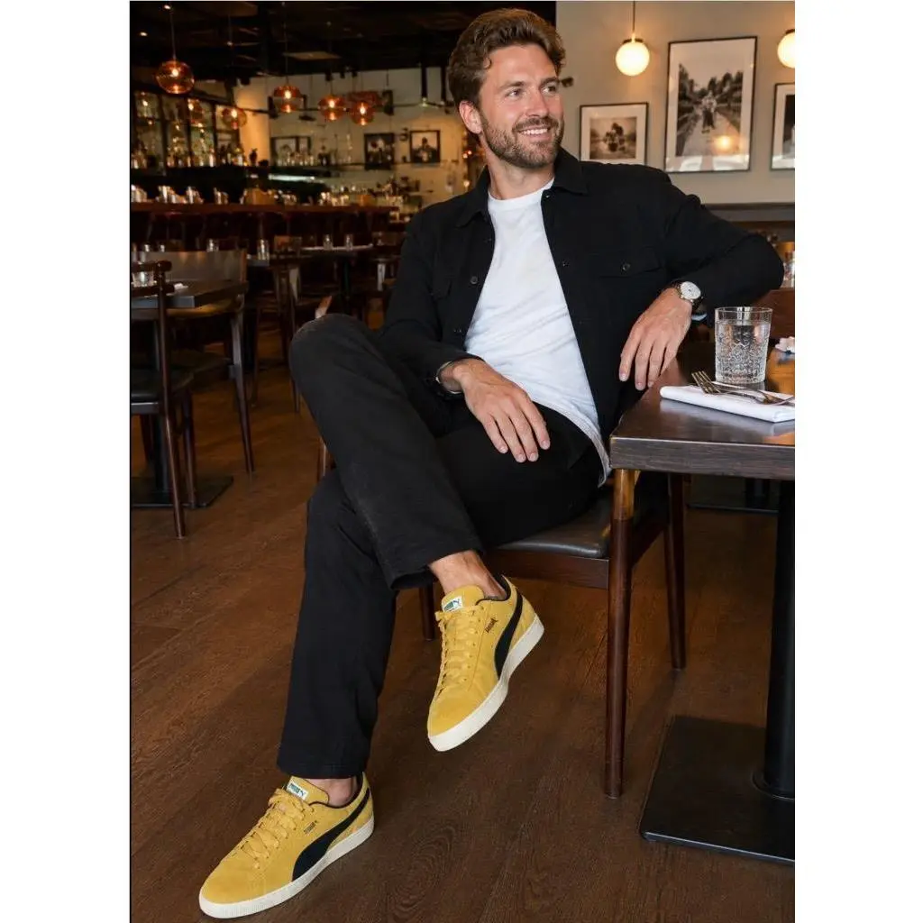 Suede Classic Archive Sneakers Men 14 Yellow Black Casual Skater Shoes by Puma