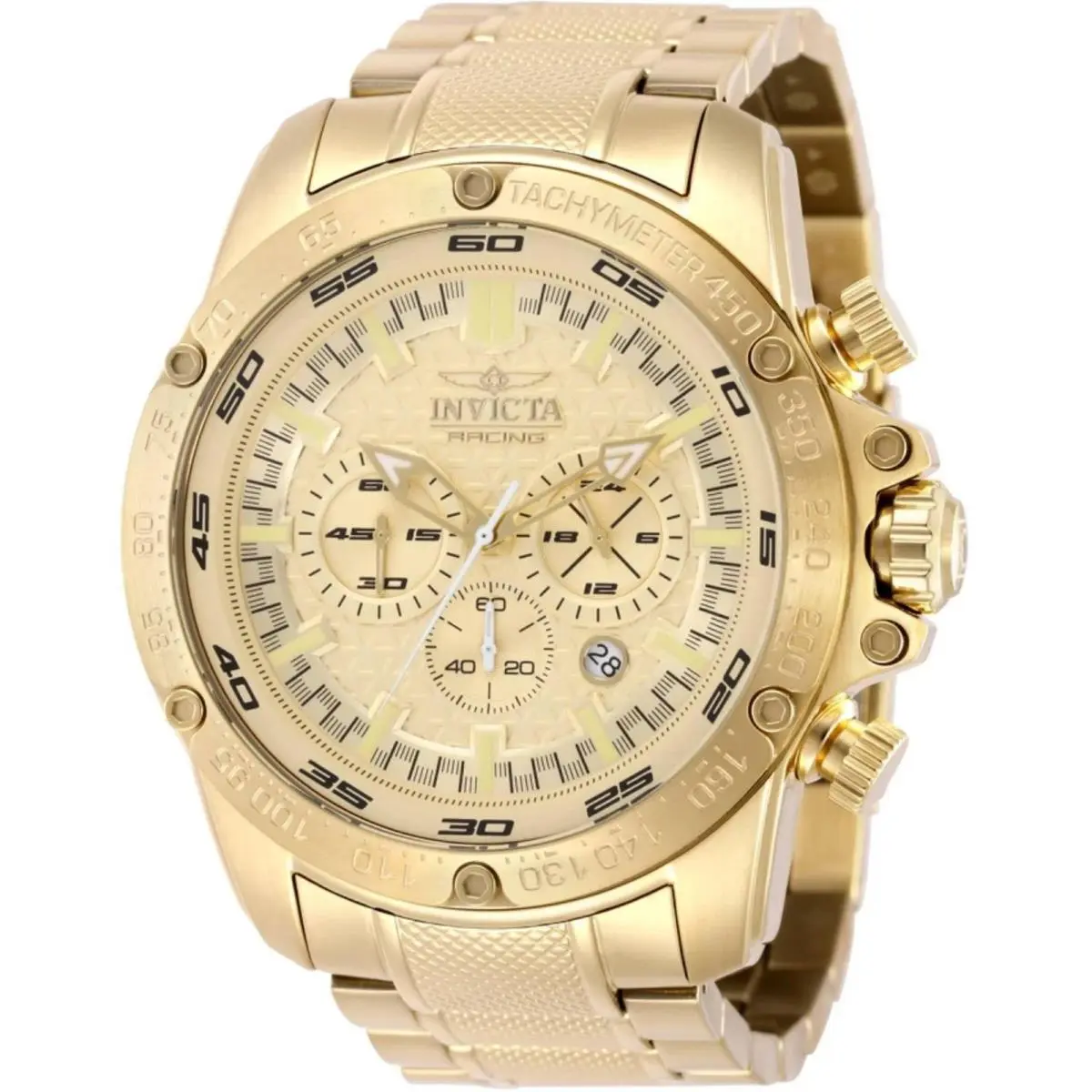 Invicta 50322 Speedway Men`s Quartz Watch 52mm Stainless Steel Case Gold Dial
