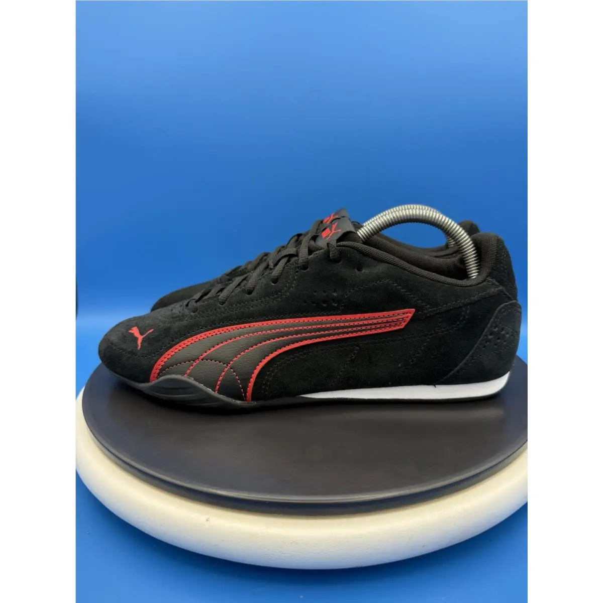 Puma Catch SD Mens Size 9.5 Premium Suede Sneaker Black Red Shoes 402681-01