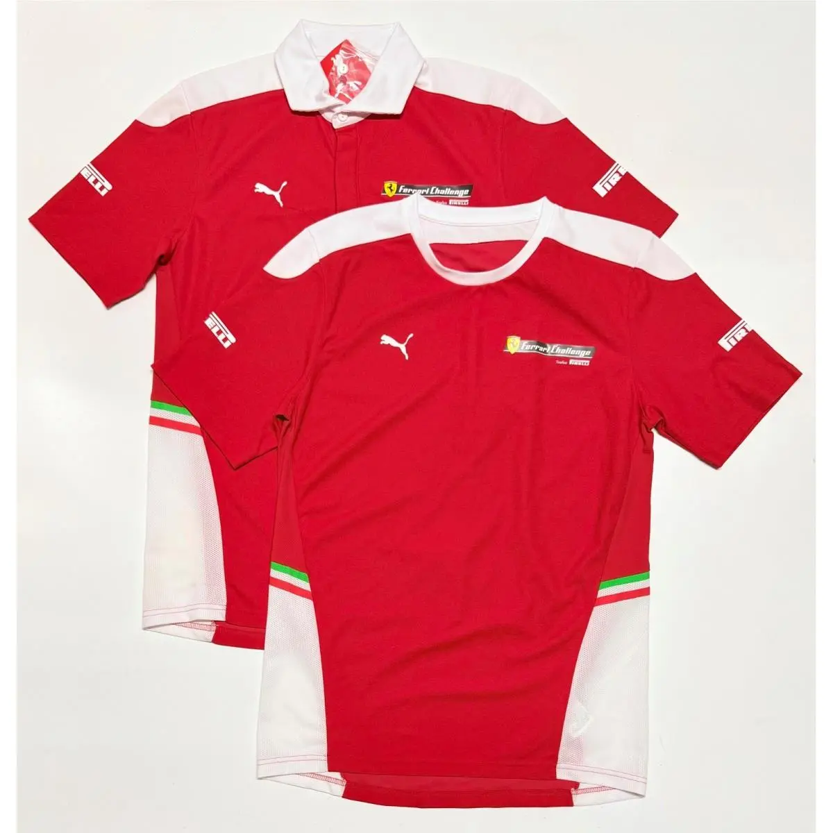 Ferrari Challenge Polo and T-shirt Set Rosso Corsa Red Mens Small 604205 01 by Puma