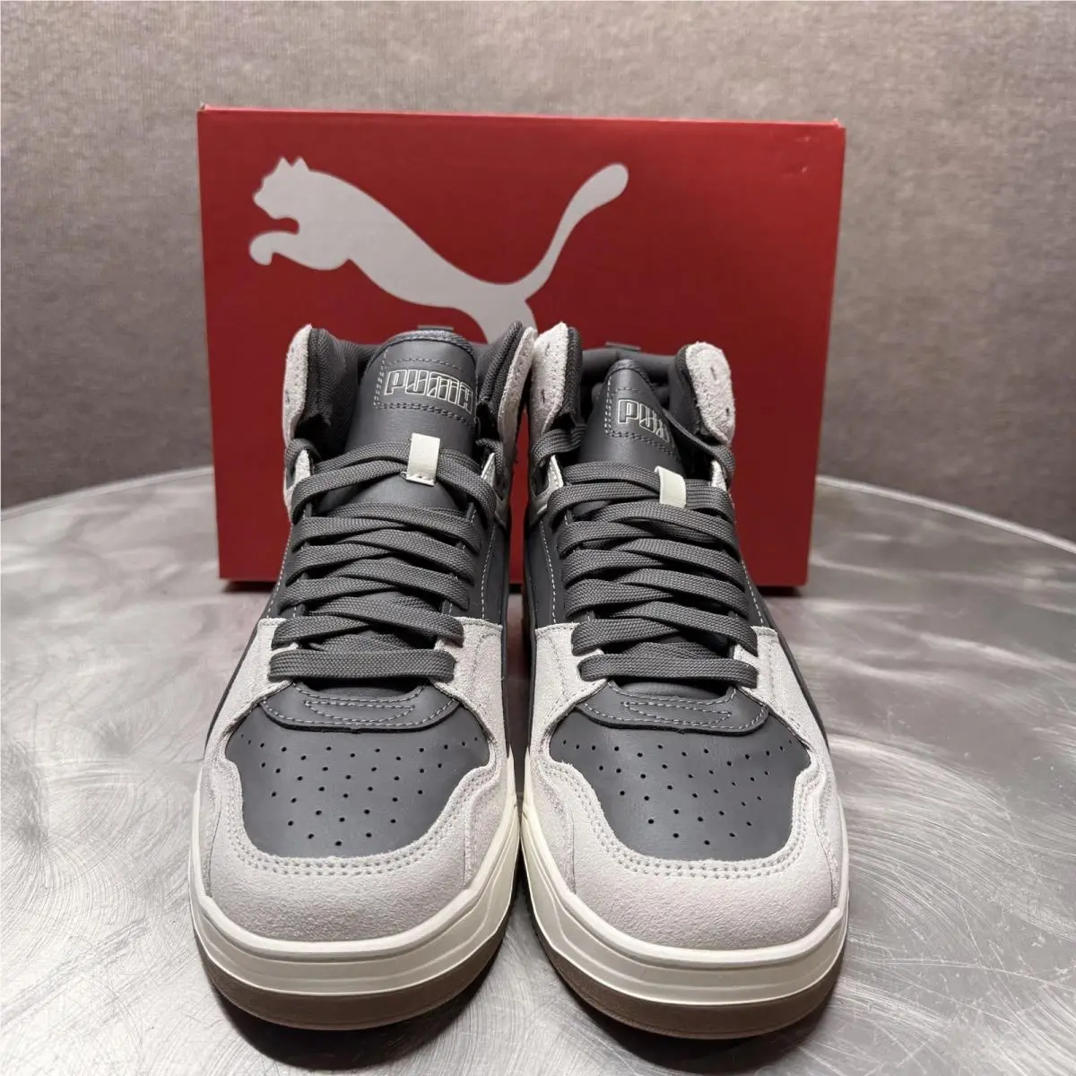 Rebound Joy Mid Mens Sneakers Grey White High Top 402452-01 Size 9 by Puma