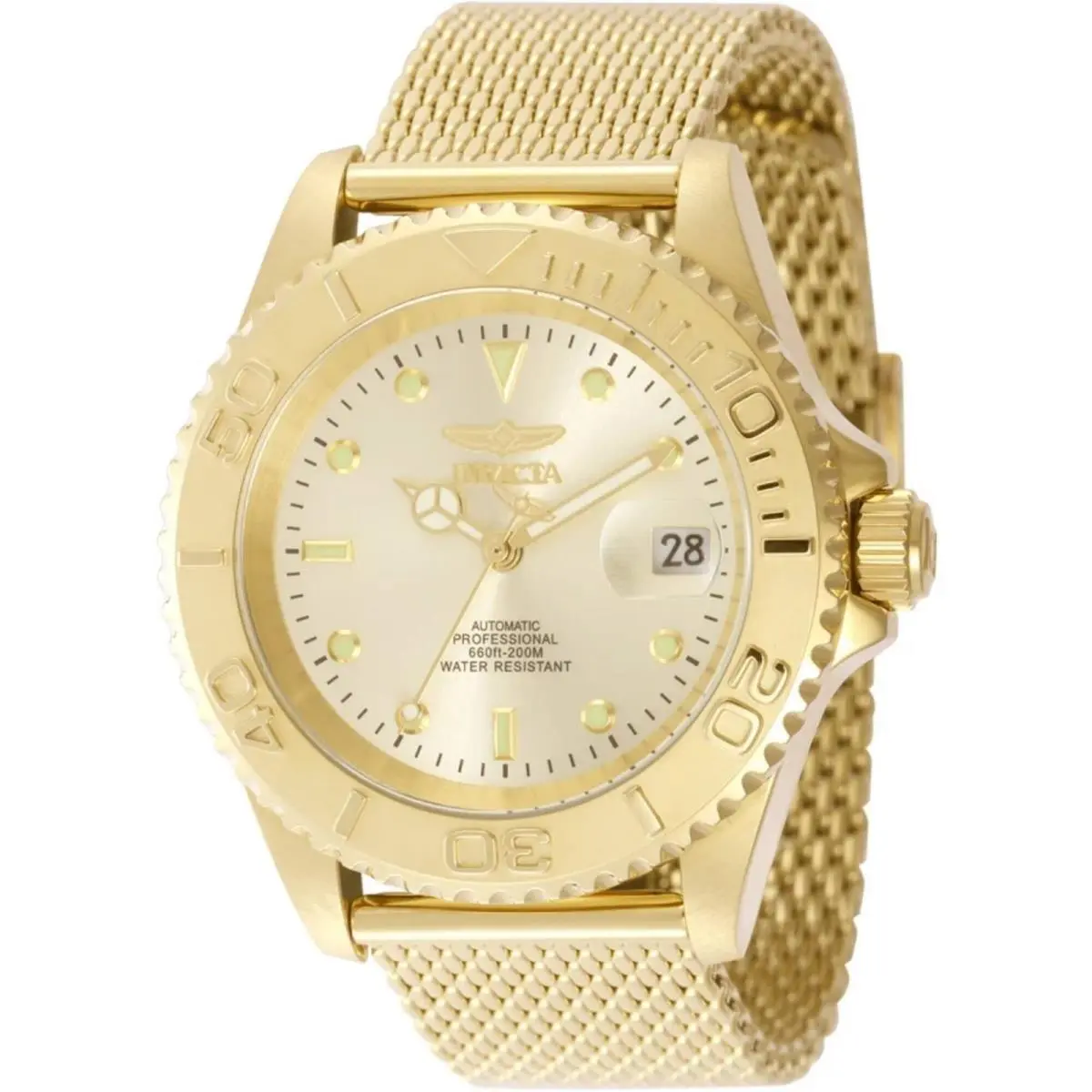 Invicta 50216 Pro Diver Men`s Automatic 40mm Gold Steel Champagne Dial