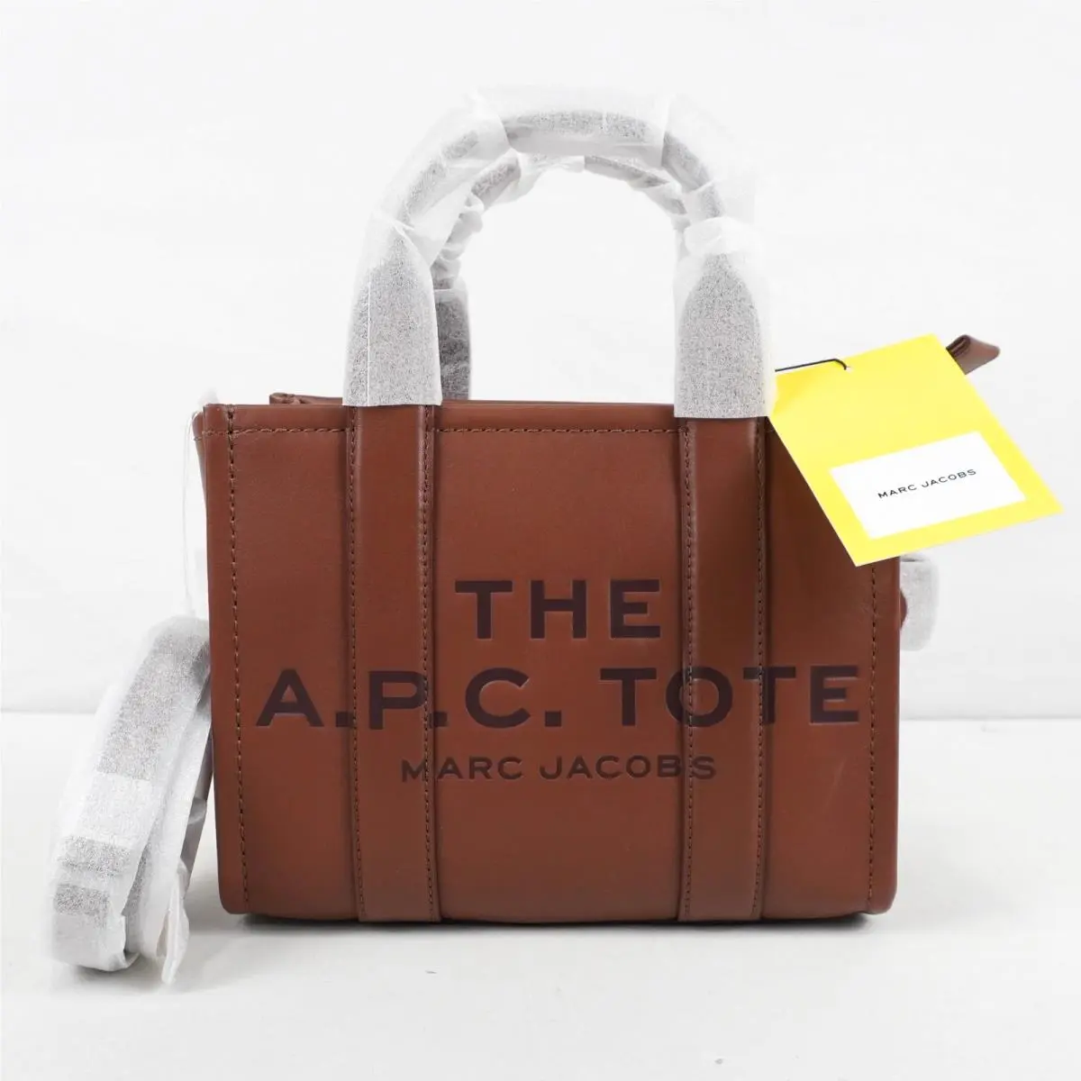 Marc Jacobs X A.p.c. The Small Leather Tote Bag In Hazelnut with Shoulder Strap