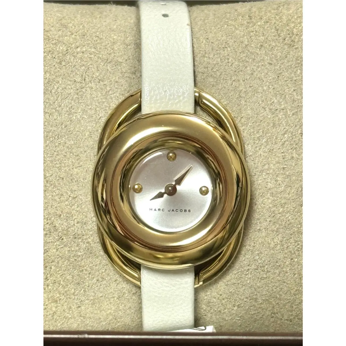MJ1446 Jerrie Silver Dial White Leather Strap Women`s Watch by Marc Jacobs