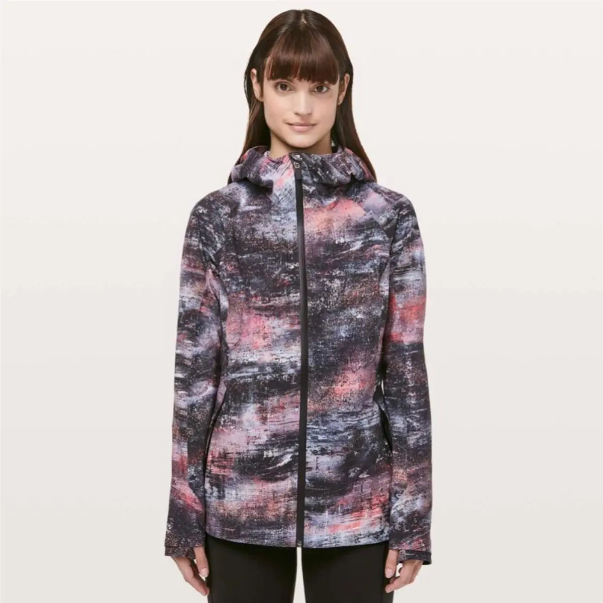 Lululemon The Rain Is Calling Jacket II in Azurite Poppy Coral Multi Size 2