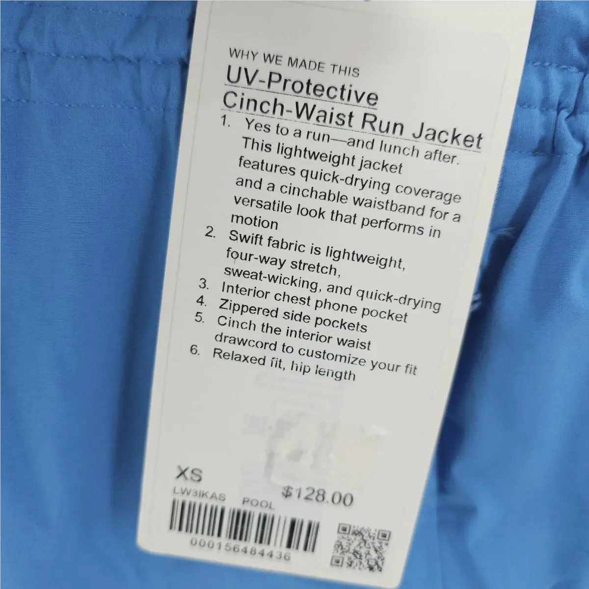 Lululemon clothing - Lululemon UV-Protective Cinch-Waist Run Jacket - Blue 4